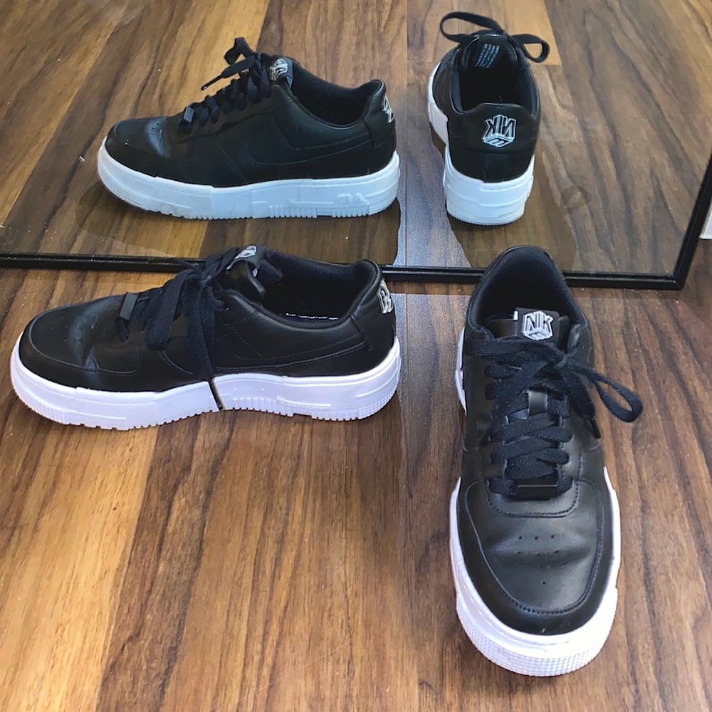Black Nike platform Air Force Ones size 8.5